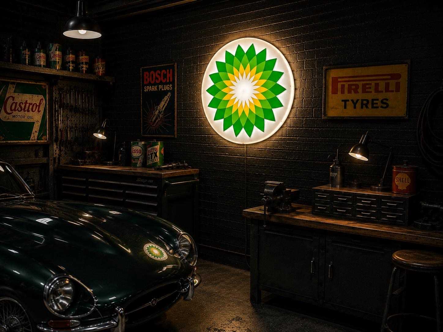 Lot Illuminated BP Forecourt sign