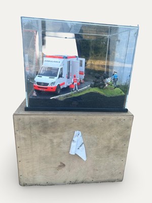 Lot 104 - Bruder Toy Mercedes-Benz Sprinter Ambulance at an Accident Scene
