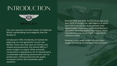 Lot 1958 Bentley S1 Alloy bodied H.J. Mulliner