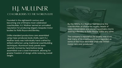 Lot 1958 Bentley S1 Alloy bodied H.J. Mulliner