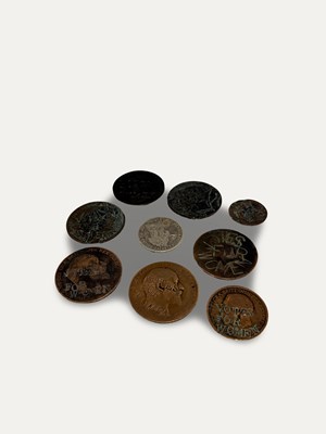 Lot A Collection of Nine Original Suffragette Defaced British Coins