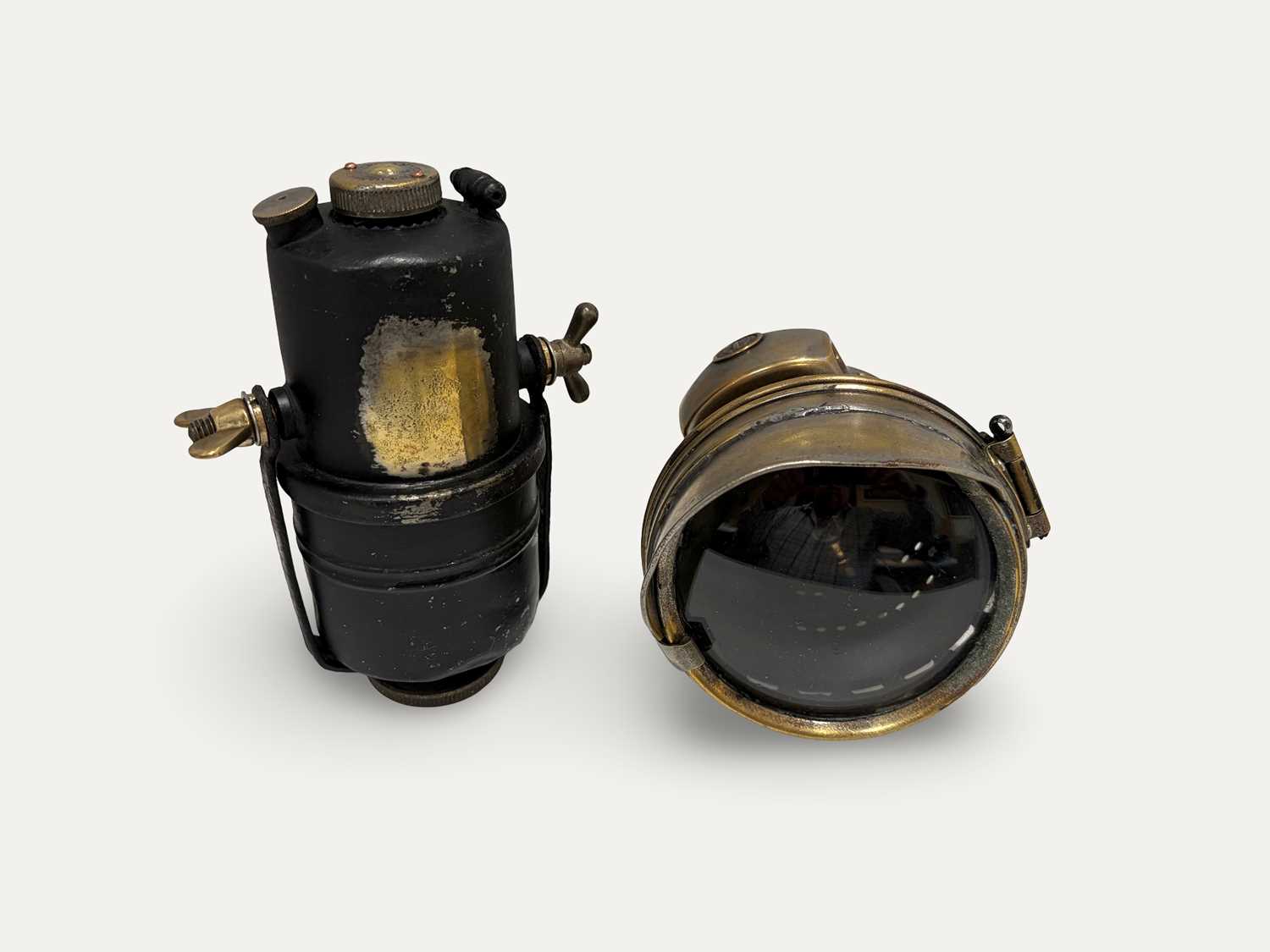 Lot 55 - Acetylene Lighting Set for a Veteran and Vintage Period Motorcycle