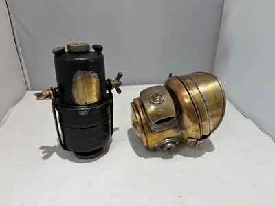 Lot 55 - Acetylene Lighting Set for a Veteran and Vintage Period Motorcycle
