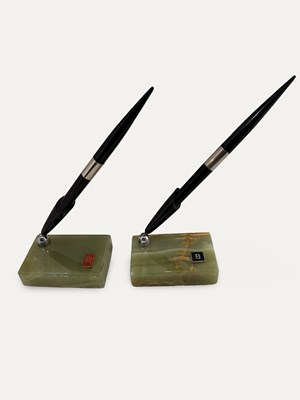 Bentley and Rolls-Royce Onyx Desk Top Pen Sets Offered Without Reserve