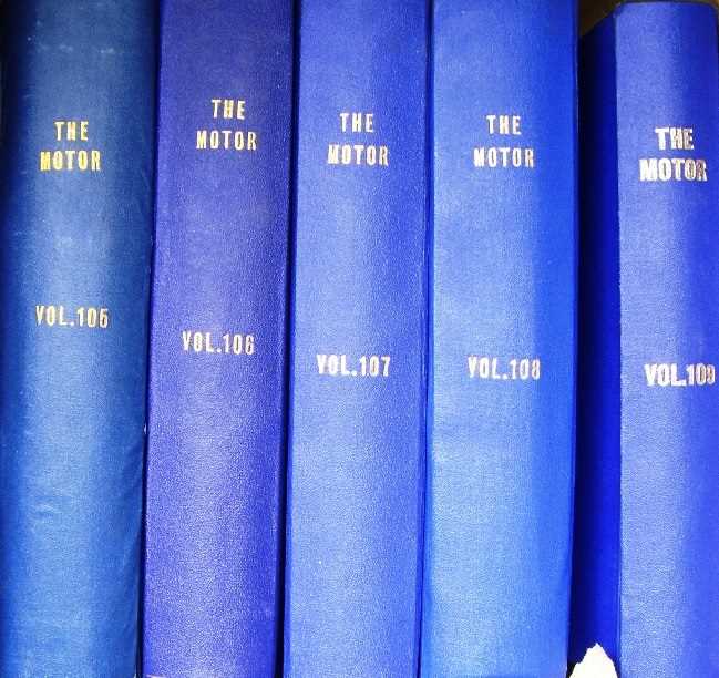 Lot 11 - Five bound volumes of The Motor