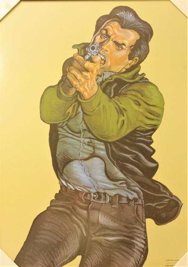 Lot 18 - An original framed and glazed Belgium police target practice poster