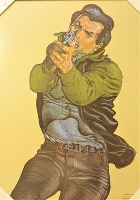 Lot 18 - An original framed and glazed Belgium police target practice poster