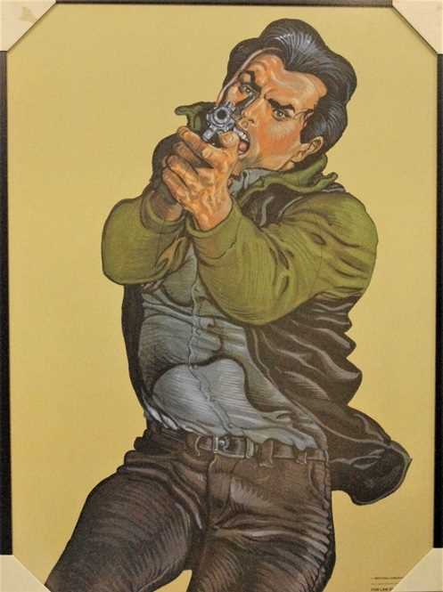 Lot 34 - An original framed and glazed Belgium police target practice poster
