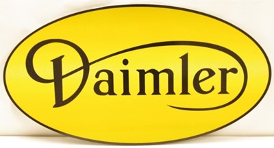 Lot 48 - A laser cut metal garage wall or showroom wall sign for Daimler vehicles